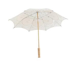 Adfaga Paraguas de Encaje Nupcial Hecho a Mano Premium Elegante Accesorio de fotografía de Boda Accesorio de Ceremonia al Aire Libre Blanco Beige S L tamaño (Beige Talla L)