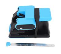 Adfaga Perforadora profesional de 2 agujeros, resistente, capacidad de 70 hojas con regla guía de metal para papel A4, uso en oficina, construcción de aleación ABS, espaciado de 70