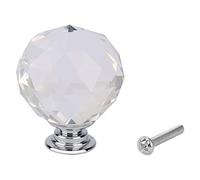 Adfaga Perilla de cristal para gabinete, tirador de cajón con forma de bola para armario, cajón, armario, cromado, 40mm de diámetro, 1 unidad, transparente, rosa, amarillo, verde y ((702 bola A-40