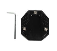 Adfaga Placa de soporte de soporte para motocicleta, almohadilla extensora de soporte lateral de aleación de aluminio resistente para estacionamiento sobre césped, nieve, superfi (negro)