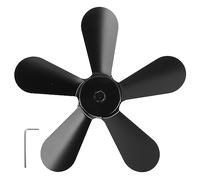 Adfaga Reemplazo de aspas de ventilador de estufa de 5 aspas, aleación de aluminio, aspas de ventilador de chimenea alimentadas por calor para mejorar la circulación del aire calie (Negra)