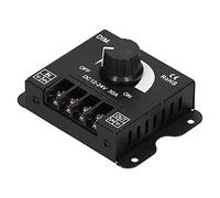 Adfaga Regulador de intensidad LED Controlador PWM Perilla de ajuste de brillo de luz de un solo color DC 12V 24V 30A 360W para luces de tira LED Iluminación de gabinete Carcasa de