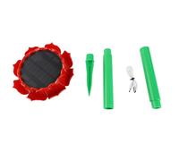 Adfaga Reproductor de música Budista para Exteriores con energía Solar 53 en 1 Máquina de Canciones de Buda con diseño a Prueba de Lluvia Carga USB Material ABS Rosa o Rojo para te (Día)