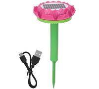 Adfaga Reproductor de música Budista para Exteriores con energía Solar 53 en 1 Máquina de Canciones de Buda con diseño a Prueba de Lluvia Carga USB Material ABS Rosa o Rojo para te (Rosácea)