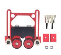 Adfaga Rodillo de sierra de mesa de guía deslizante de doble rueda Rodillo de alimentación de aleación de aluminio premium para carpintería con función de seguridad antirretroceso