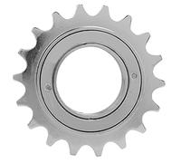 Adfaga Rueda de bicicleta 18T Volante de una sola velocidad Acero de alta resistencia Rotación suave Reemplazo de rueda trasera liviana para bicicletas plegables BMX Niquelado dur (Plata galvanizada)