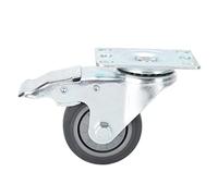 Adfaga Ruedas giratorias de alta resistencia con freno de goma TPR de 3 pulgadas, reemplazo de rodamiento suave y de bajo ruido para carro, acero inoxidable, 75 mm