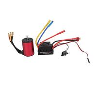 Adfaga S3650 4300KV Motor sin escobillas y 60A ESC Combo de energía de alta velocidad impermeable para autos 1/10 RC Aleación de aluminio Rojo 36x50mm Kit de actualización