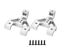 Adfaga Soporte de suspensión Delantera Trasera Resistente para RGT 136100 Escala 1/10 RC Crawler Truck Piezas de actualización aleación de Aluminio Soporte de Torre de Choque Negro (Plata 680028B)