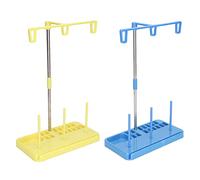 Adfaga Soporte para hilo de bordar, soporte para 3 carretes, base de plástico estable desmontable, soporte para carrete de hilo de metal fuerte, soporte para costura doméstica, bri