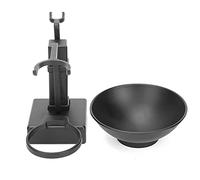 Adfaga Soporte profesional para brochas de afeitar de acero inoxidable con jabonera, kit de afeitado completo, organizador de baño duradero a prueba de herrumbre para hombres, tama
