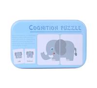 Adfaga Tarjetas educativas de Aprendizaje con Caja de Hierro, Juego cognitivo de correspondencia, Tarjetas Flash para niños pequeños, 32 Piezas, vehículos, Animales, Frutas, Bienes (Tipo de Animal)