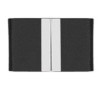 Adfaga Tarjetero profesional de gran capacidad, estuche para tarjetas de presentación de cuero PU de aluminio ultrafino, diseño ejecutivo doble abierto para profesionales de negoci (400#)