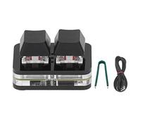 Adfaga Teclado mecánico de 2 Teclas Interruptor Rojo Teclado programable Mini USB con copiar y Pegar Atajos para Juegos de Ritmo Trabajo de Oficina Incluye Cable USB Calibre Manual (Negra)