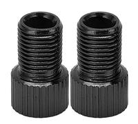 Adfaga TO Schrader Valve Converter Heavy Duty Aluminum Alloy Bicycle Pump Adapter for Road Bike Mountain Bike with Leak Proof Rubber Seal 2 Pieces Set 15mm x 9.5mm (Black)