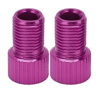 Adfaga TO Schrader Valve Converter Heavy Duty Aluminum Alloy Bicycle Pump Adapter for Road Bike Mountain Bike with Leak Proof Rubber Seal 2 Pieces Set 15mm x 9.5mm (Purple)