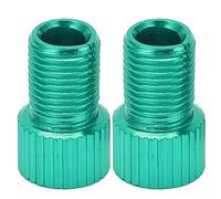 Adfaga TO Schrader Valve Converter Heavy Duty Aluminum Alloy Bicycle Pump Adapter for Road Bike Mountain Bike with Leak Proof Rubber Seal 2 Pieces Set 15mm x 9.5mm (Green)