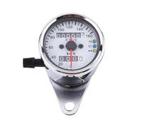 Adfaga Velocímetro universal para motocicleta, cuentakilómetros, pantalla digital dual, retroiluminación LED KM/H con indicadores de señal de giro para motocicletas de 12 V, (Plata)