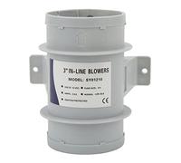 Adfaga Ventilador de ventilación en línea de plástico de 12 V CC de Alto Rendimiento de 3 Pulgadas para yate, RV, Compartimento del Motor Marino, galera, Cabezal de sentina, circulación