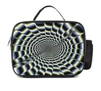 ADFGYERH Bolsa de almuerzo con diseño de ilusión óptica en espiral con soporte para botella de agua, lonchera aislada reutilizable, bolsa de almuerzo para mujeres y hombres, para el trabajo, picnic