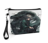 ADFGYERH Bolsa de maquillaje Snake And Man Travelm, bolsa de cosméticos de gran capacidad para mujeres, neceser con asa para el cuidado de la piel, cepillos y artículos esenciales de viaje