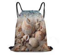 ADFGYERH Bolsa Seashells by The Seashore, diseño de cordón abierto, mochila con cordón conveniente y portátil, mochila pequeña adecuada para la vida cotidiana, trabajo de oficina, viajes y otros