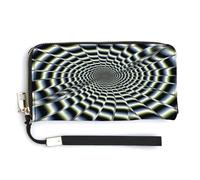 ADFGYERH Cartera de viaje con diseño de ilusión óptica en espiral, bolsillo para monedas, bolsa de mano con bloqueo RFID, cremallera alrededor, gran capacidad, cartera para mujer para viajes y trabajo