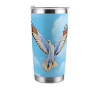 ADFGYERH Gaviotas en vuelo, taza de viaje portátil para coche, cabe en el portavasos del coche, taza de viaje de café de 20 onzas, taza de viaje reutilizable a prueba de fugas para mujeres y hombres