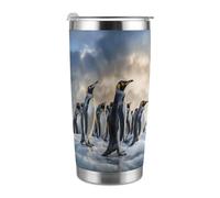 ADFGYERH Sea Penguin: Taza de viaje portátil para coche, cabe en el portavasos del coche, taza de viaje de café de 20 onzas, taza de viaje reutilizable a prueba de fugas, regalos para mujeres y