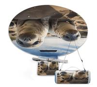 ADFGYERH Seal on The Beach - Mantas redondas plegables y ligeras, manta de playa impermeable, manta al aire libre para primavera, verano, camping, parque, viajes, hierba