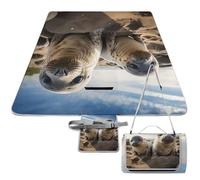 ADFGYERH Seal on The Beach - Tapete plegable para exteriores, superficie impermeable, fácil de limpiar, para campamento en pastizales de primavera y verano