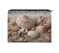 ADFGYERH Seashells by The Seashore - Bolsa de maquillaje para mujer, bolsa de cosméticos portátil con cremallera, bolsa de aseo de viaje para cosméticos y brochas de maquillaje