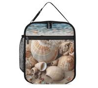 ADFGYERH Seashells by The Seashore - Lonchera reutilizable de alta capacidad, bolsa de almuerzo para hombres y mujeres, portátil aislada, bolsa de almuerzo para obras de construcción, trabajo y uso