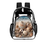ADFGYERH Seashells by The Seashore Mochila transparente grande, mochila transparente de PVC para seguridad, trabajo, viajes, estadio