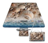 ADFGYERH Seashells by The Seashore - Tapete plegable para exteriores, superficie impermeable, fácil de limpiar, para acampar en pastizales de primavera y verano