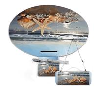 ADFGYERH Seashells on The Beach - Mantas de picnic redondas, plegables, ligeras, impermeables, para exteriores, para primavera, verano, camping, parque, viajes, hierba