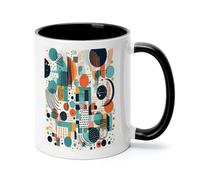 ADFGYERH Shapes And Curves - Taza de café de cerámica de 325 ml, taza de café con asa, tazas Demitasse para café con leche y chocolate caliente, regalo de oficina de vacaciones, apto para microondas