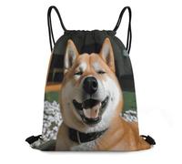ADFGYERH Shiba Inu Smile - Bolsa con diseño de cordón abierto, mochila con cordón conveniente y portátil, mochila pequeña adecuada para la vida cotidiana, trabajo de oficina, viajes y otros escenarios