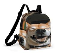 ADFGYERH Shiba Inu Smile Tongue Out Mochila impermeable de tela Oxford, mochila para mujer, parte inferior sólida, cómoda y práctica, bolsa para laptop, adecuada para negocios o ocasiones informales