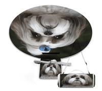 ADFGYERH Shih Tzu - Mantas redondas plegables y ligeras, para playa, impermeables, para exteriores, para primavera, verano, camping, parque, viajes, hierba