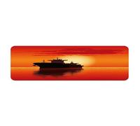 ADFGYERH Silhouette of The Tanker Ship on Red Sunrise - Alfombra de cocina lavable, antideslizante, cómoda y suave para cocina, suelo, oficina, fregadero, lavandería, 45 x 152 cm
