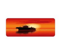 ADFGYERH Silhouette of The Tanker Ship on Red Sunrise - Alfombra de cocina lavable, antideslizante, cómoda y suave para cocina, suelo, oficina, fregadero, lavandería, 45 x 120 cm