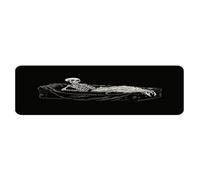 ADFGYERH Skeleton in The Coffin - Alfombra de cocina lavable, antideslizante, cómoda y suave para cocina, suelo, oficina, fregadero, lavandería, 45 x 152 cm