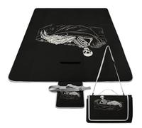 ADFGYERH Skeleton in The Coffin - Tapete plegable para exteriores, manta de playa, superficie impermeable, manta de viaje fácil de limpiar, para campamento en pastizales de primavera y verano