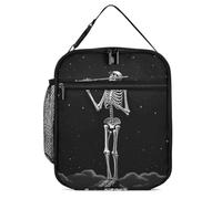 ADFGYERH Skeleton in The Night - Lonchera reutilizable de alta capacidad, bolsa de almuerzo para hombres y mujeres, portátil aislada, bolsa de almuerzo para obras de construcción, trabajo y uso diario