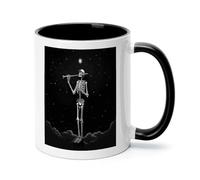 ADFGYERH Skeleton in The Night - Taza de café de cerámica de 325 ml, taza de café con asa, tazas Demitasse para café con leche y chocolate caliente, regalo de oficina de vacaciones, apto para