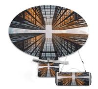 ADFGYERH Skyscraper - Manta redonda plegable y ligera, manta de playa impermeable para exteriores, para primavera, verano, camping, parque, viajes, hierba