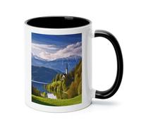 ADFGYERH Slovenia Landscape - Taza de café de cerámica de 325 ml, taza de café con asa, tazas Demitasse para café con leche y chocolate caliente, regalo de oficina de vacaciones, apto para microondas