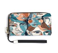 ADFGYERH Smooth Lines - Bolso largo de viaje con bolsillo para monedas, bolsa de mano con bloqueo RFID, cremallera alrededor, gran capacidad, cartera para mujer para viajes y trabajo