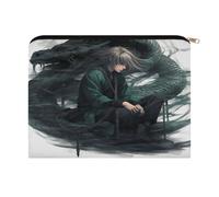 ADFGYERH Snake And Man - Bolsa de maquillaje para mujer, bolsa de cosméticos portátil con cremallera, bolsa de aseo de viaje para cosméticos y brochas de maquillaje